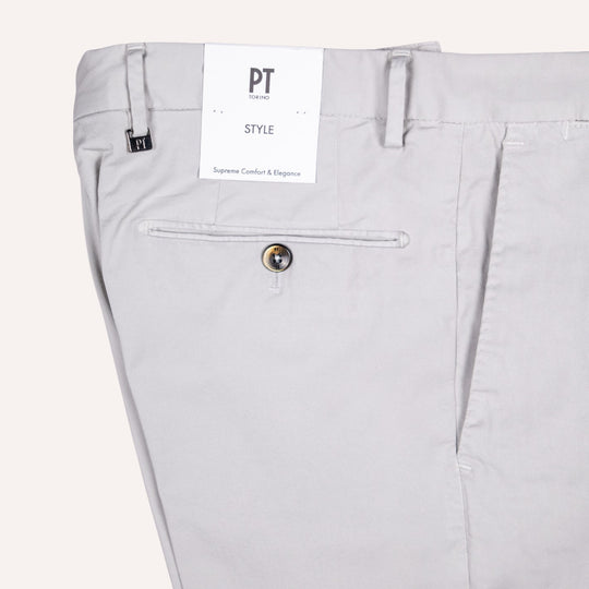 Dove Grey Cotton Chino