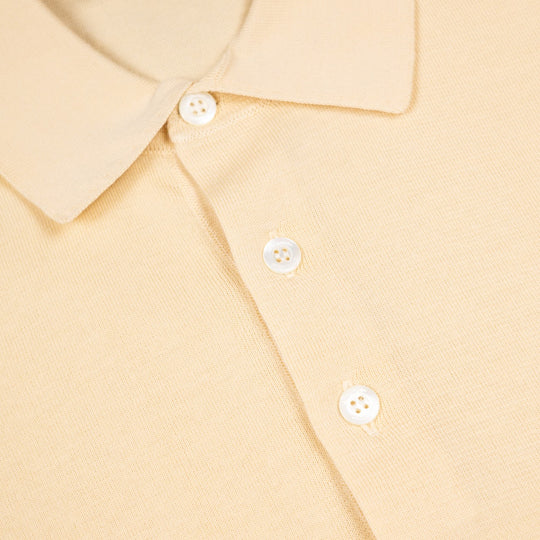 Butter Yellow Short Sleeve Knitted Polo Shirt