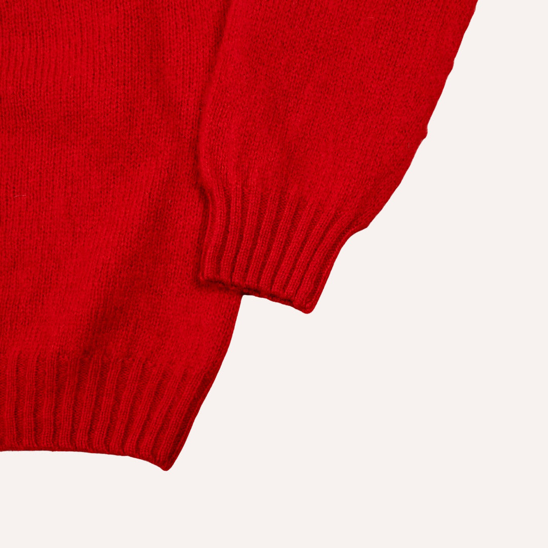 Cardinal Red Lambswool Crewneck Sweater