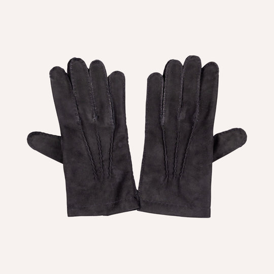 Black Suede Cashmere Lined Gloves