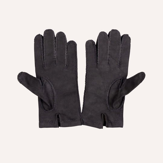 Black Suede Cashmere Lined Gloves