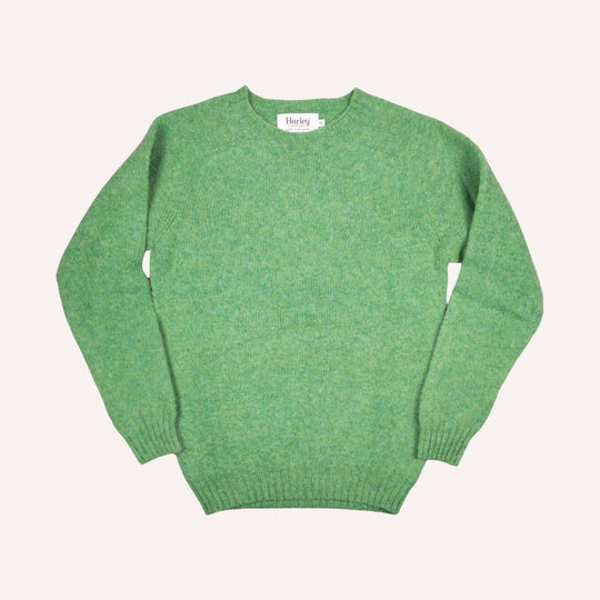 Parsley Green Lambswool Crewneck Sweater