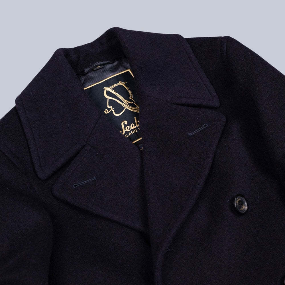 Navy Wool Cashmere Peacoat
