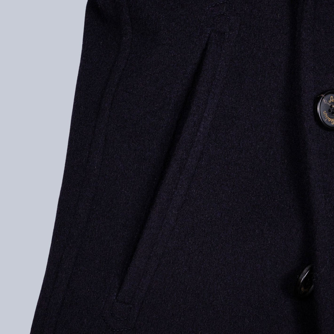 Navy Wool Cashmere Peacoat