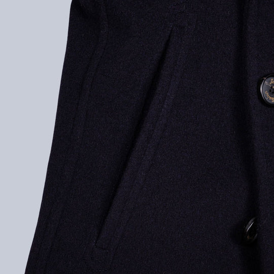 Navy Wool Cashmere Peacoat