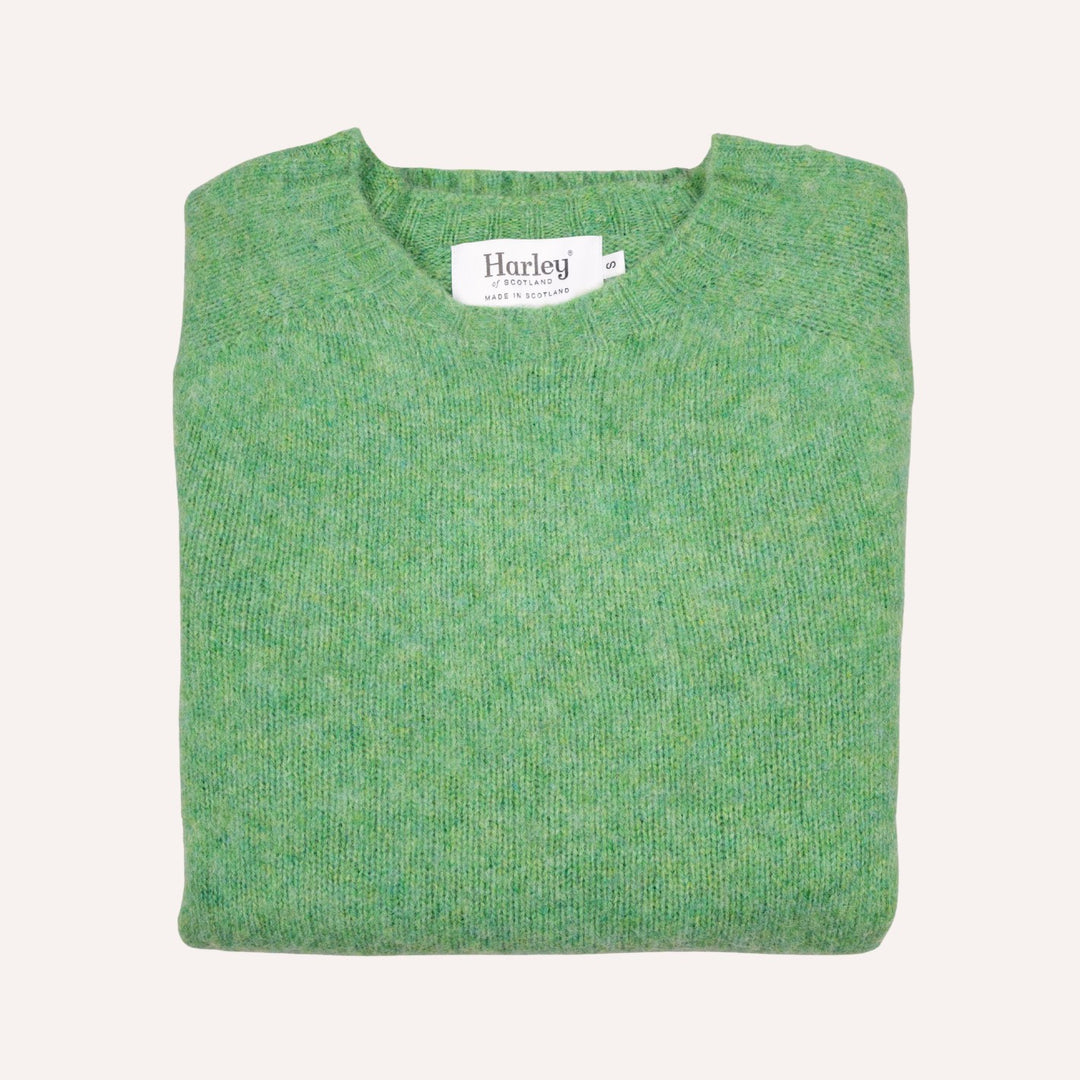 Parsley Green Lambswool Crewneck Sweater