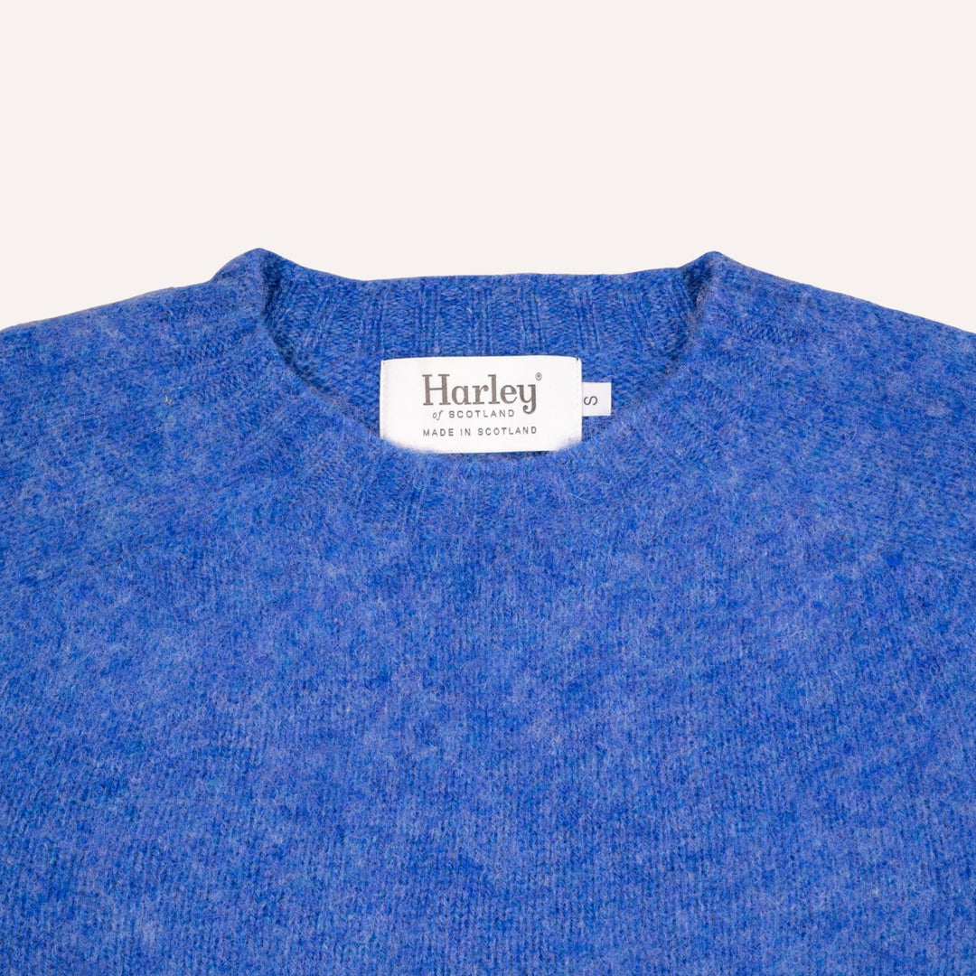 Cobalt Blue Lambswool Crewneck Sweater