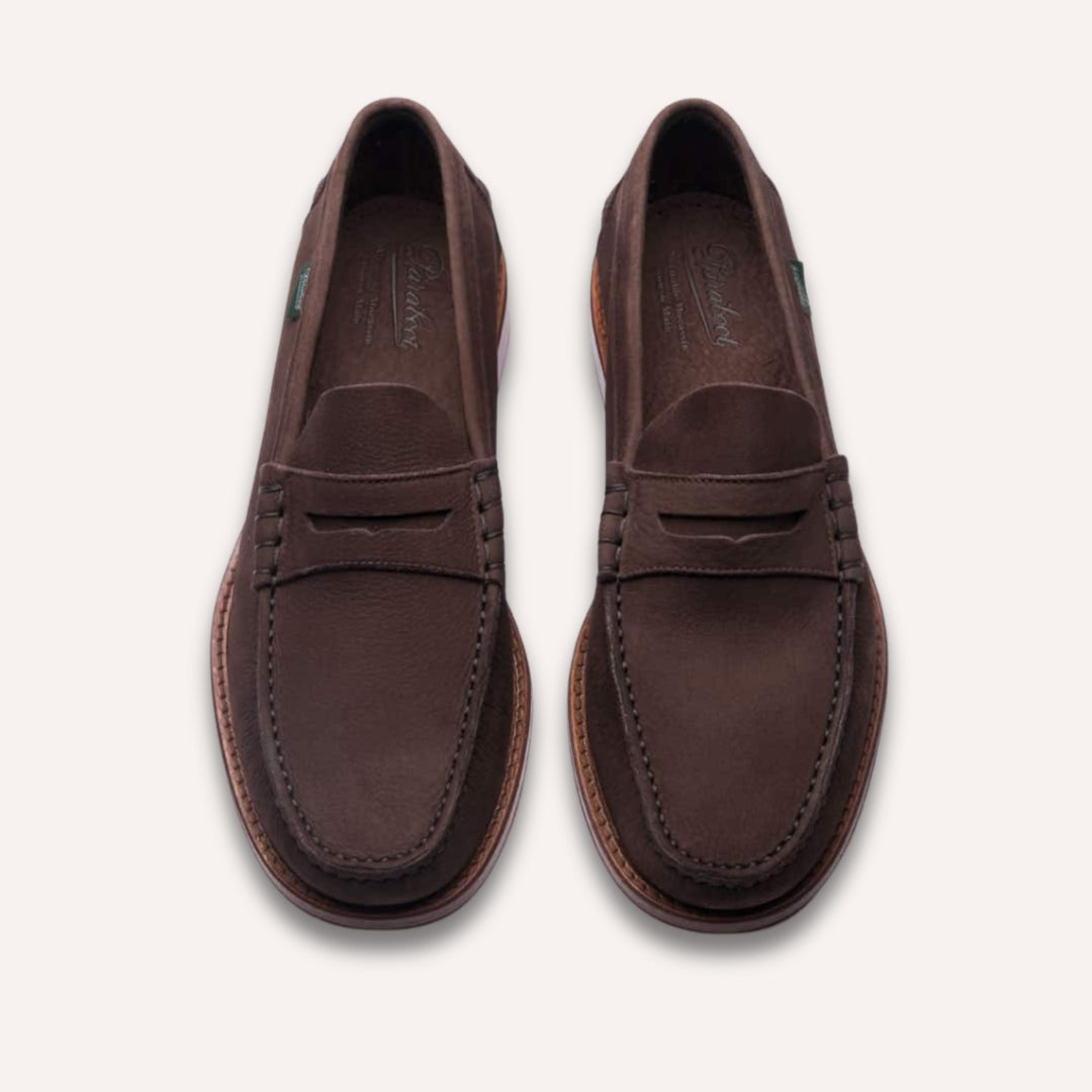 Chocolate Brown Nubuck Coraux Flexsole Loafers