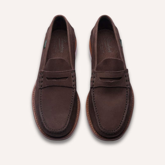 Chocolate Brown Nubuck Coraux Flexsole Loafers