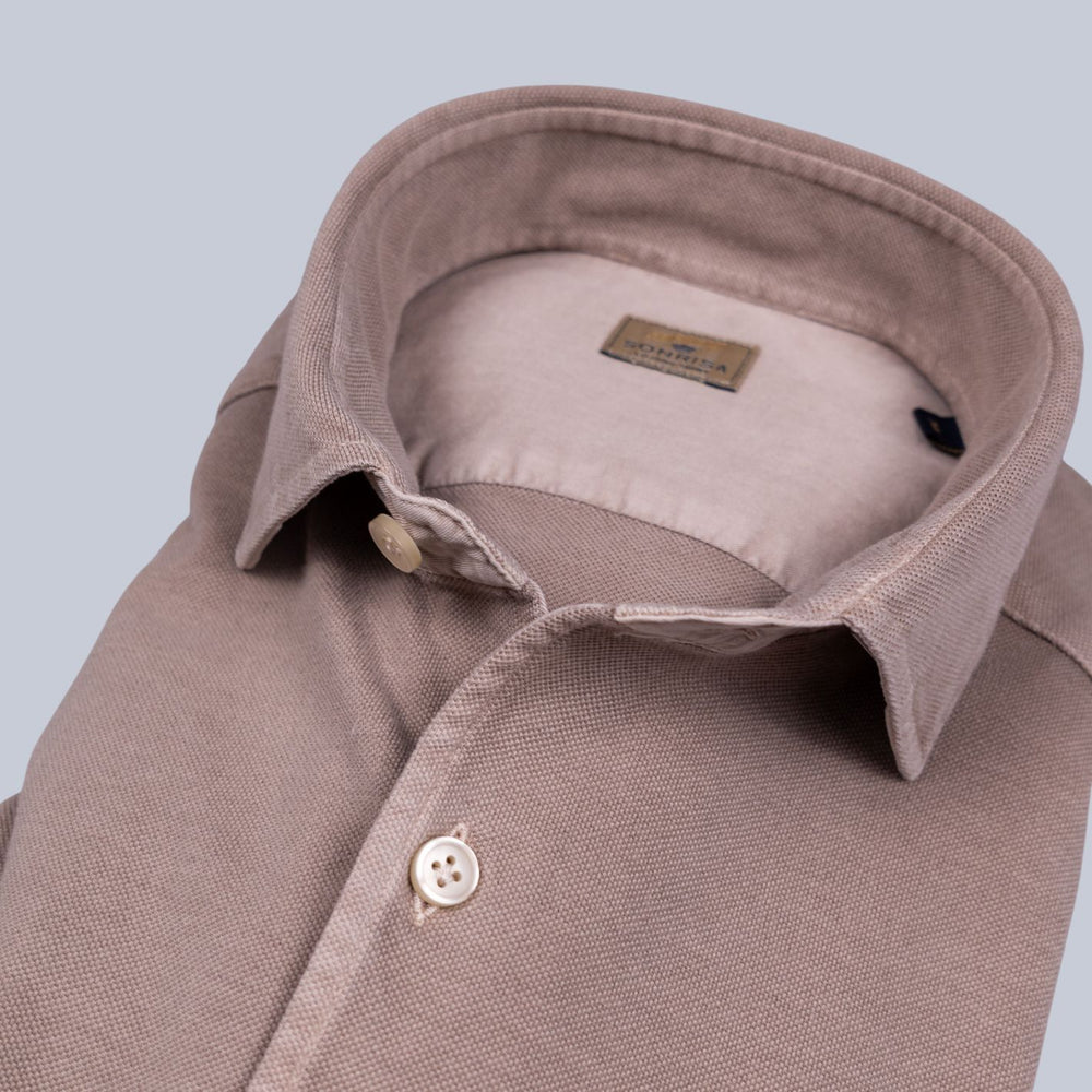 Cappuccino Taupe Cotton Jersey Shirt