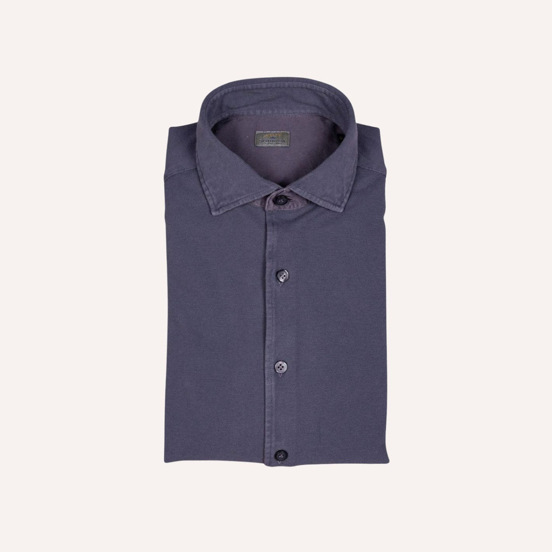 Stone Grey Cotton Jersey Shirt