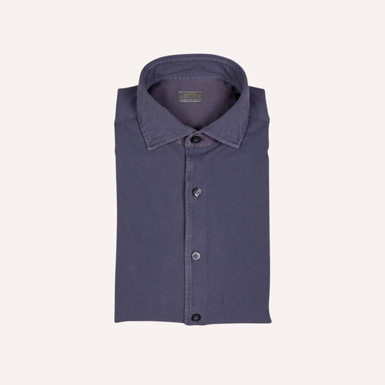 Stone Grey Cotton Jersey Shirt