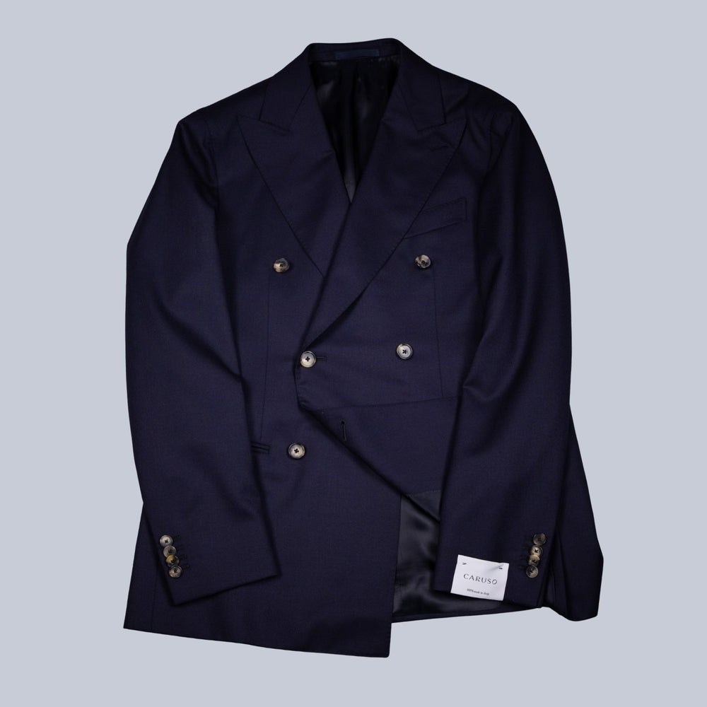 Dark Blue Double Breasted Superfine 120s Wool Suit