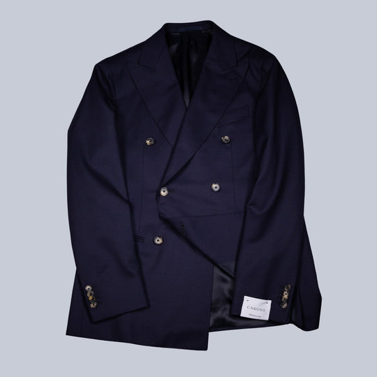 Dark Blue Double Breasted Superfine 120s Wool Suit