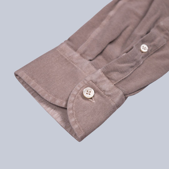 Cappuccino Taupe Cotton Jersey Shirt