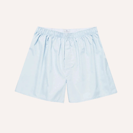 Light Blue Cotton Boxer Shorts
