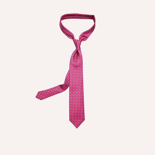 Red Medallion Pattern Silk Tie