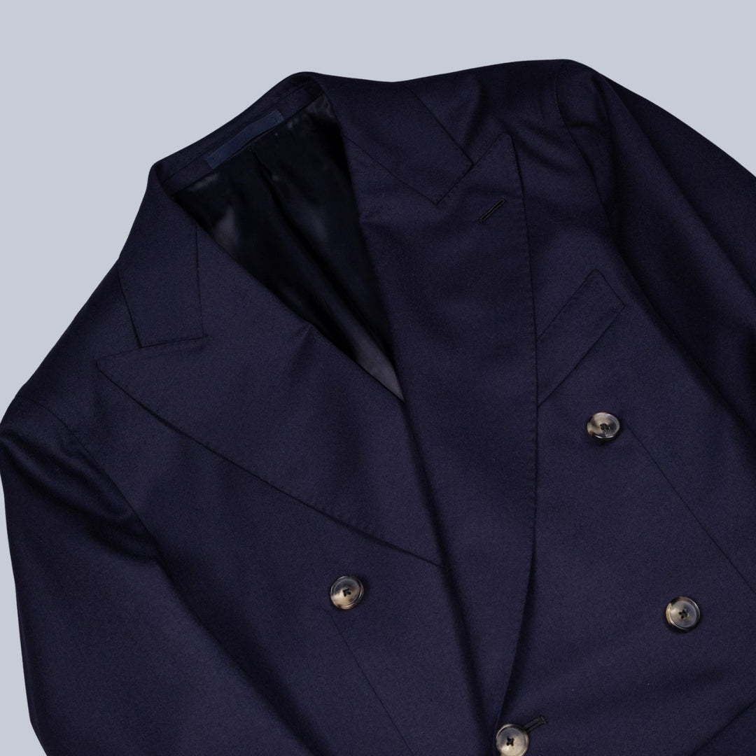 Dark Blue Double Breasted Superfine 120s Wool Suit