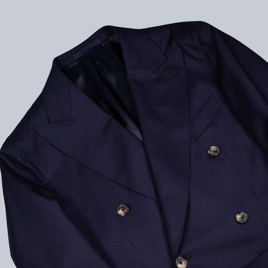 Dark Blue Double Breasted Superfine 120s Wool Suit