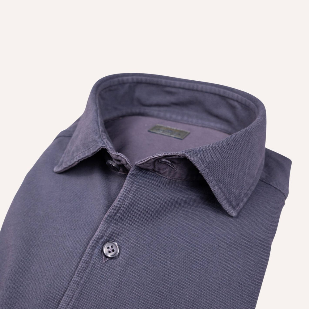 Stone Grey Cotton Jersey Shirt