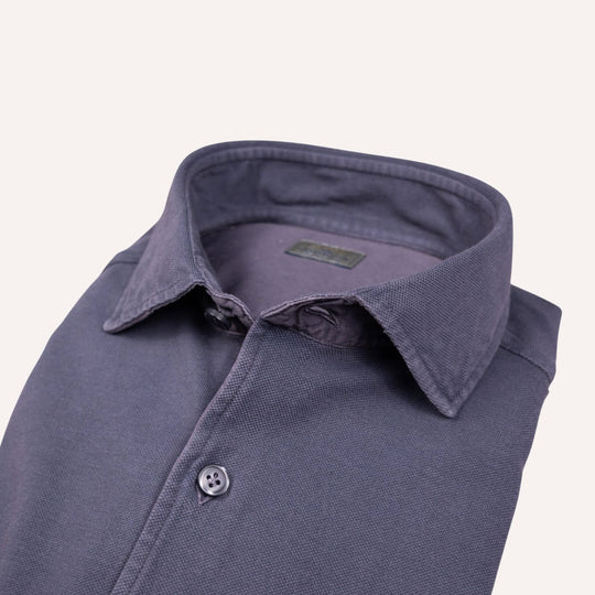 Stone Grey Cotton Jersey Shirt