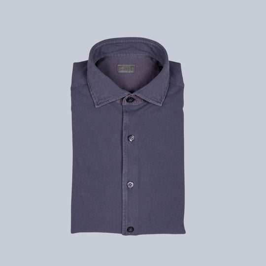 Stone Grey Cotton Jersey Shirt