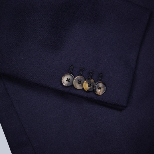 Dark Blue Double Breasted Superfine 120s Wool Suit
