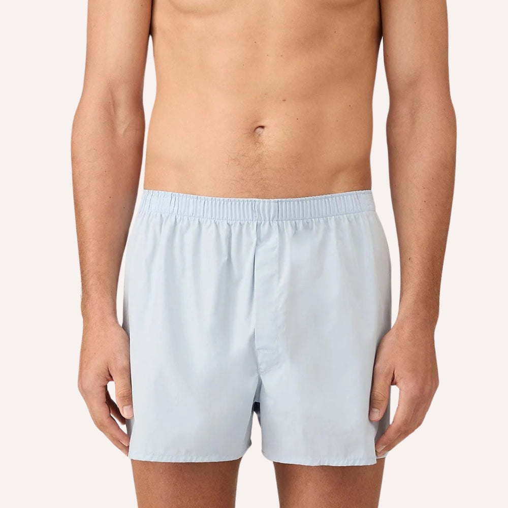 Light Blue Cotton Boxer Shorts