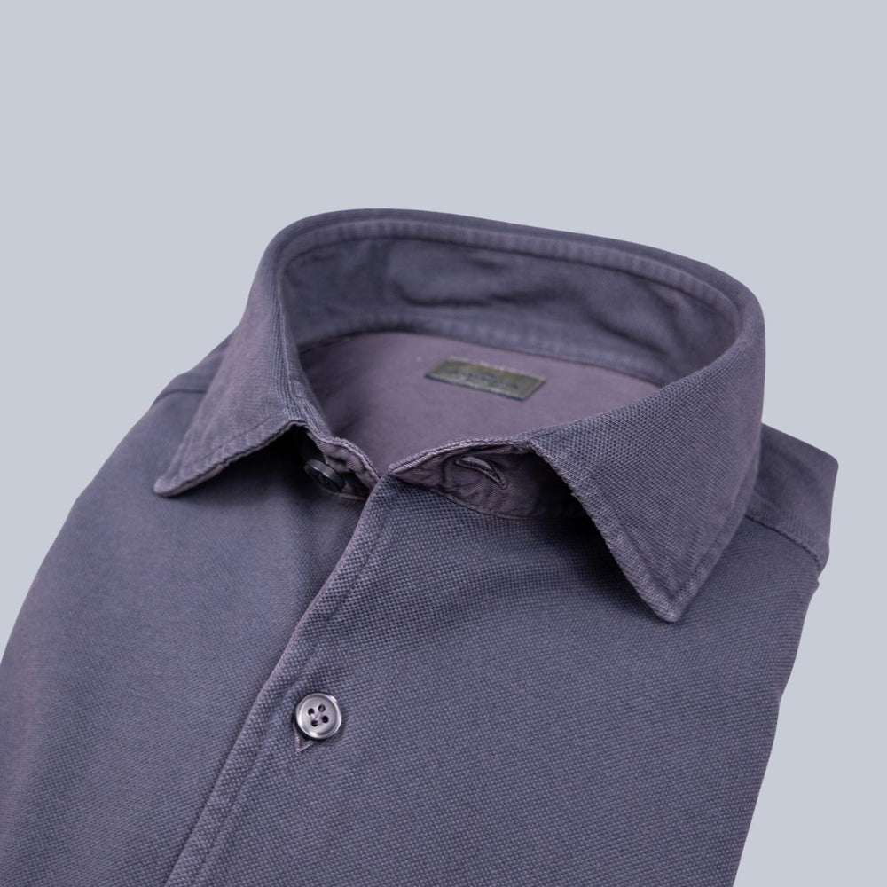 Stone Grey Cotton Jersey Shirt