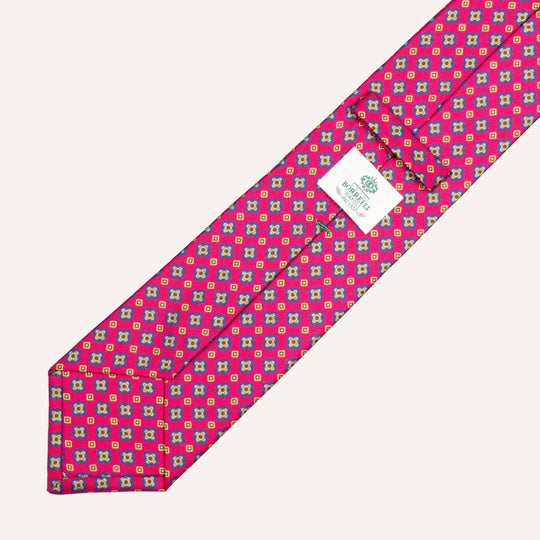 Red Medallion Pattern Silk Tie