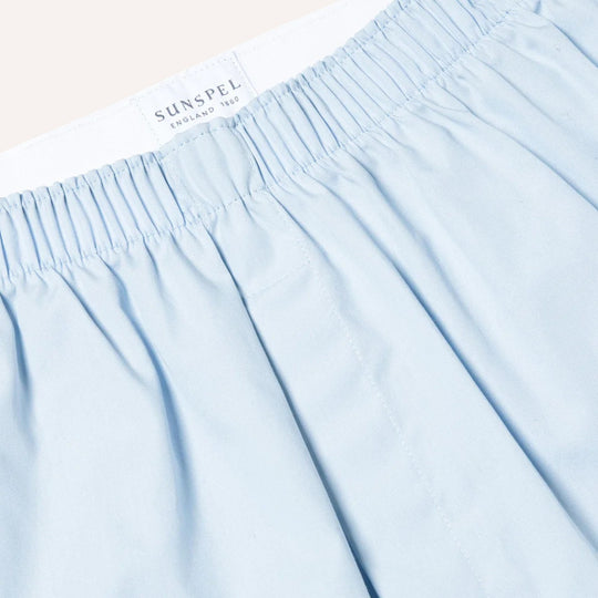 Light Blue Cotton Boxer Shorts
