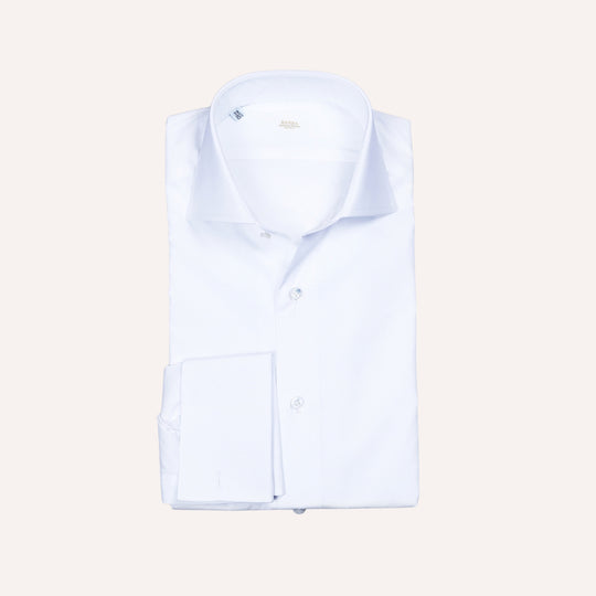 White Double Cuff Handmade Shirt - Regular Fit