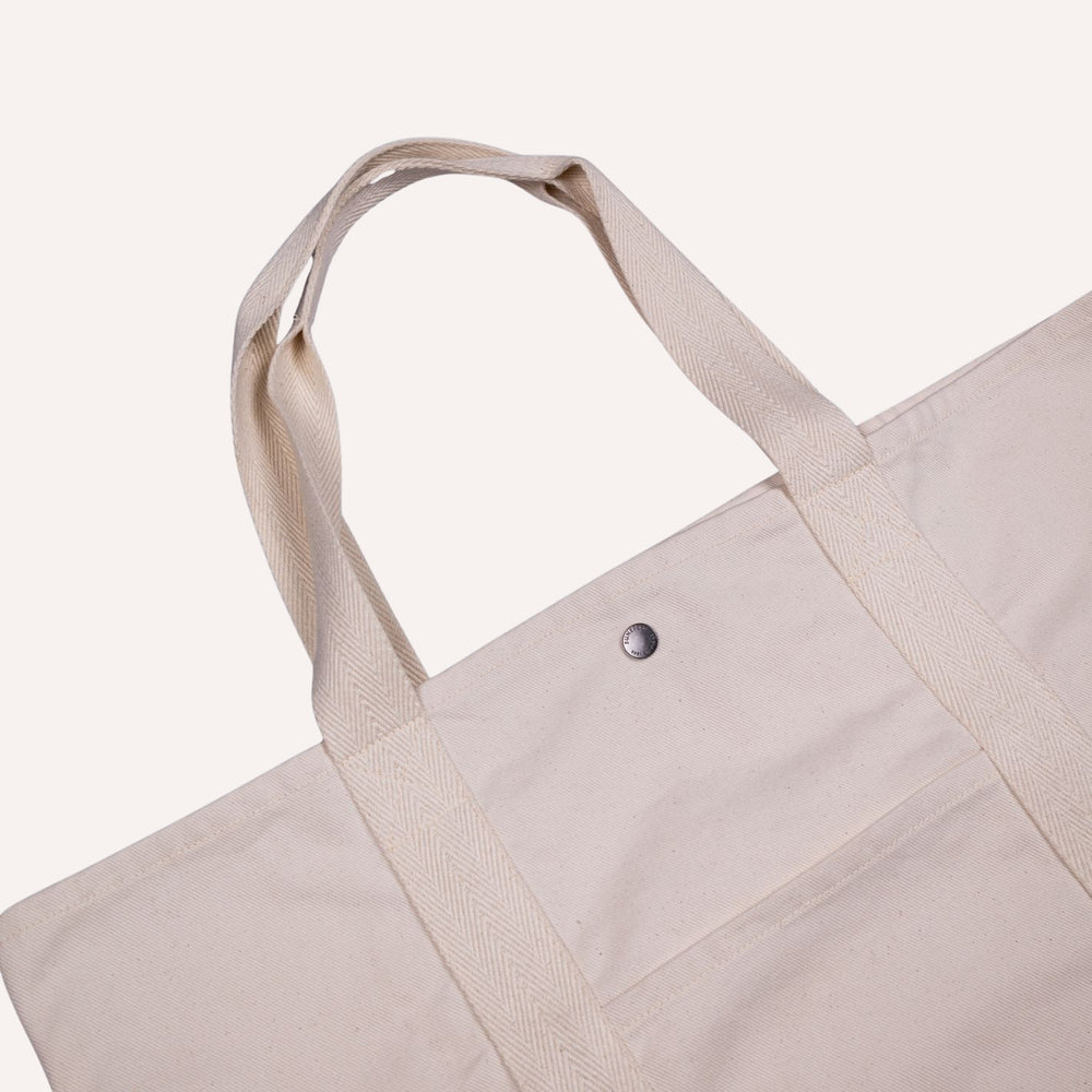 Off White Canvas Large Tote