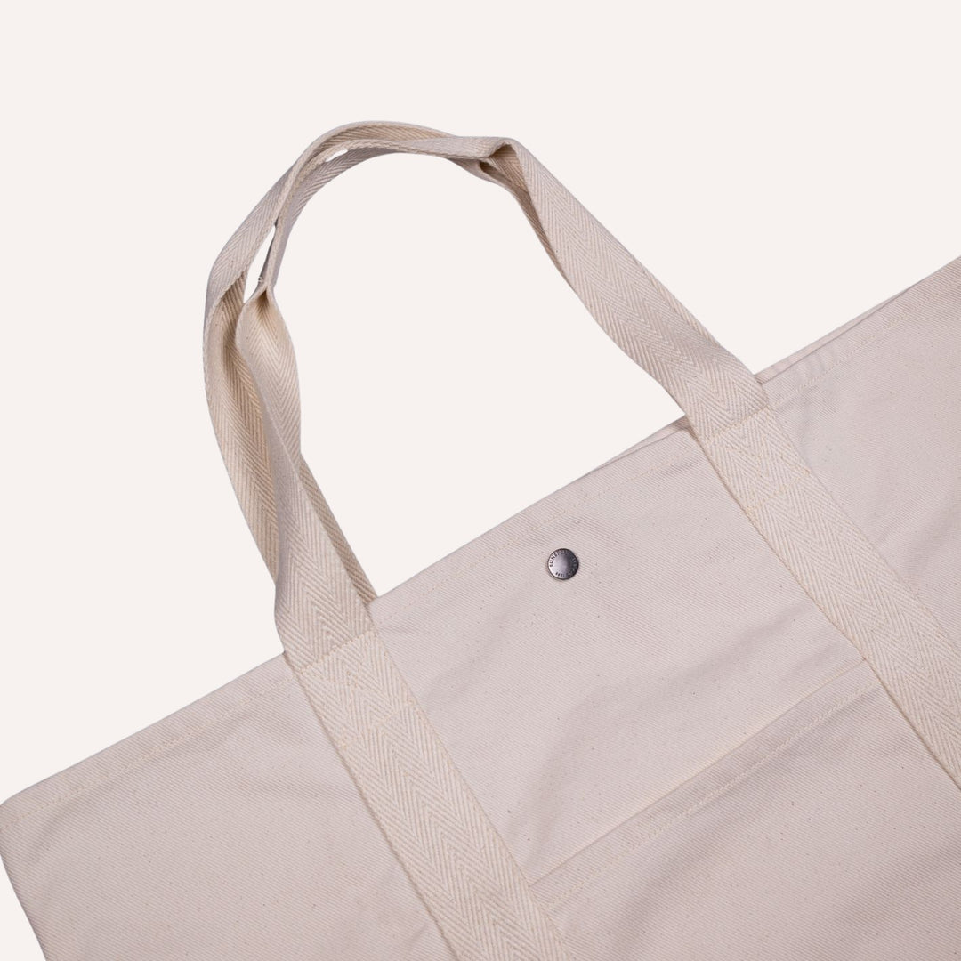 Off White Canvas Large Tote