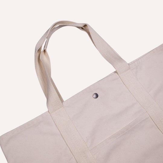 Off White Canvas Large Tote
