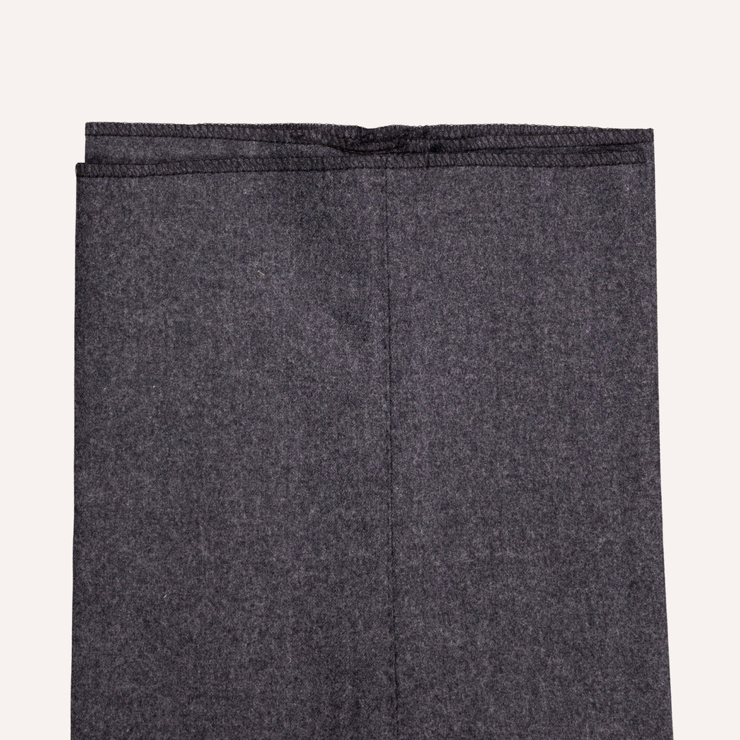 Charcoal Grey Flannel Wool Trousers - Regular Fit