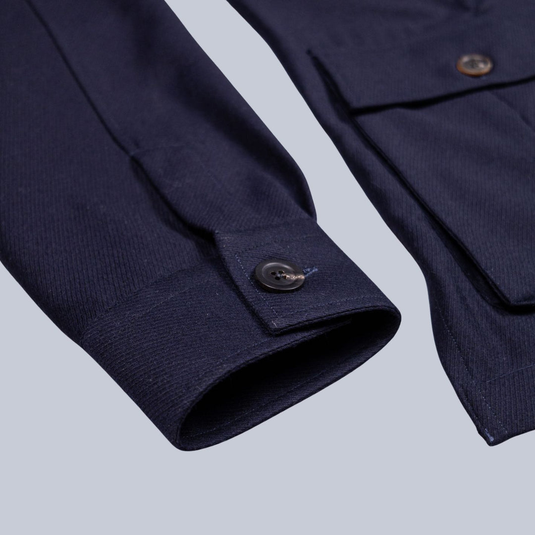 Navy Twill Wool Traveller Jacket