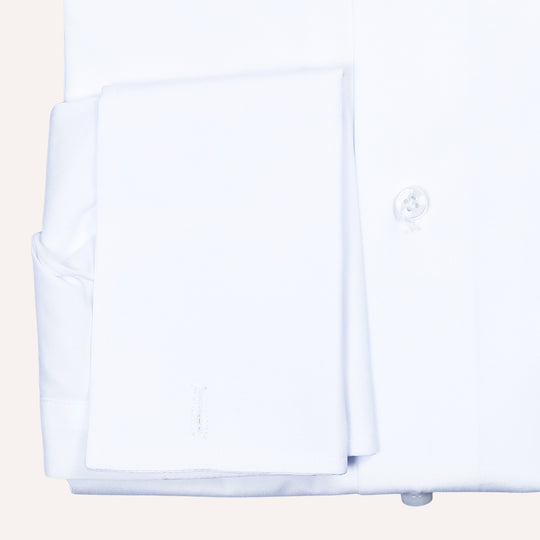 White Double Cuff Handmade Shirt - Regular Fit