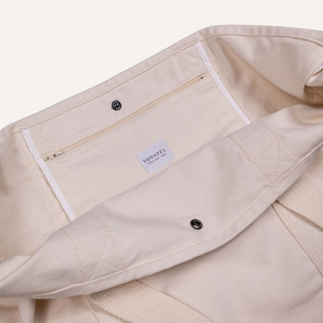 Off White Canvas Large Tote