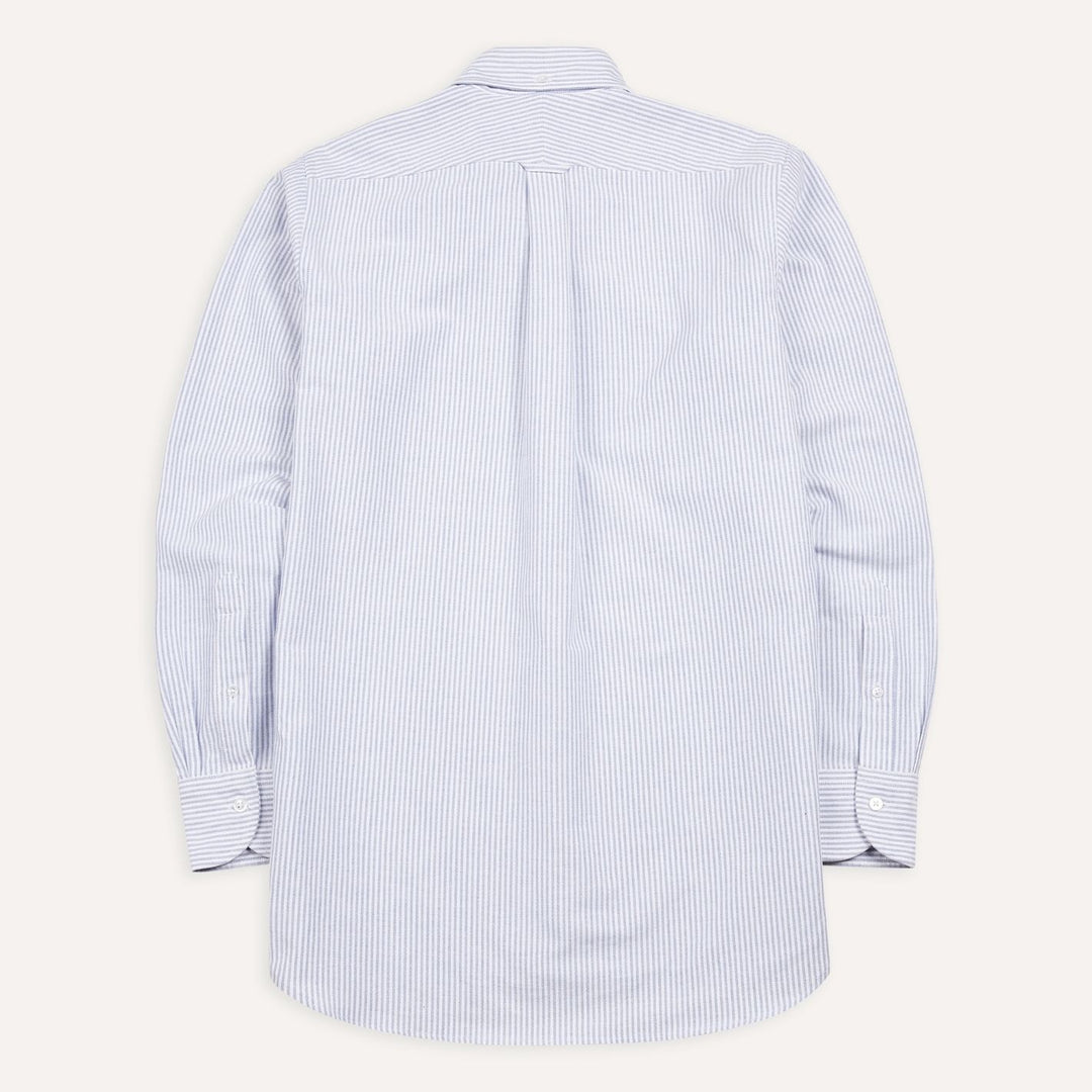 Blue and White Striped Oxford Button Down Shirt
