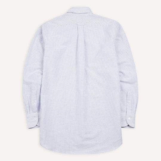 Blue and White Striped Oxford Button Down Shirt