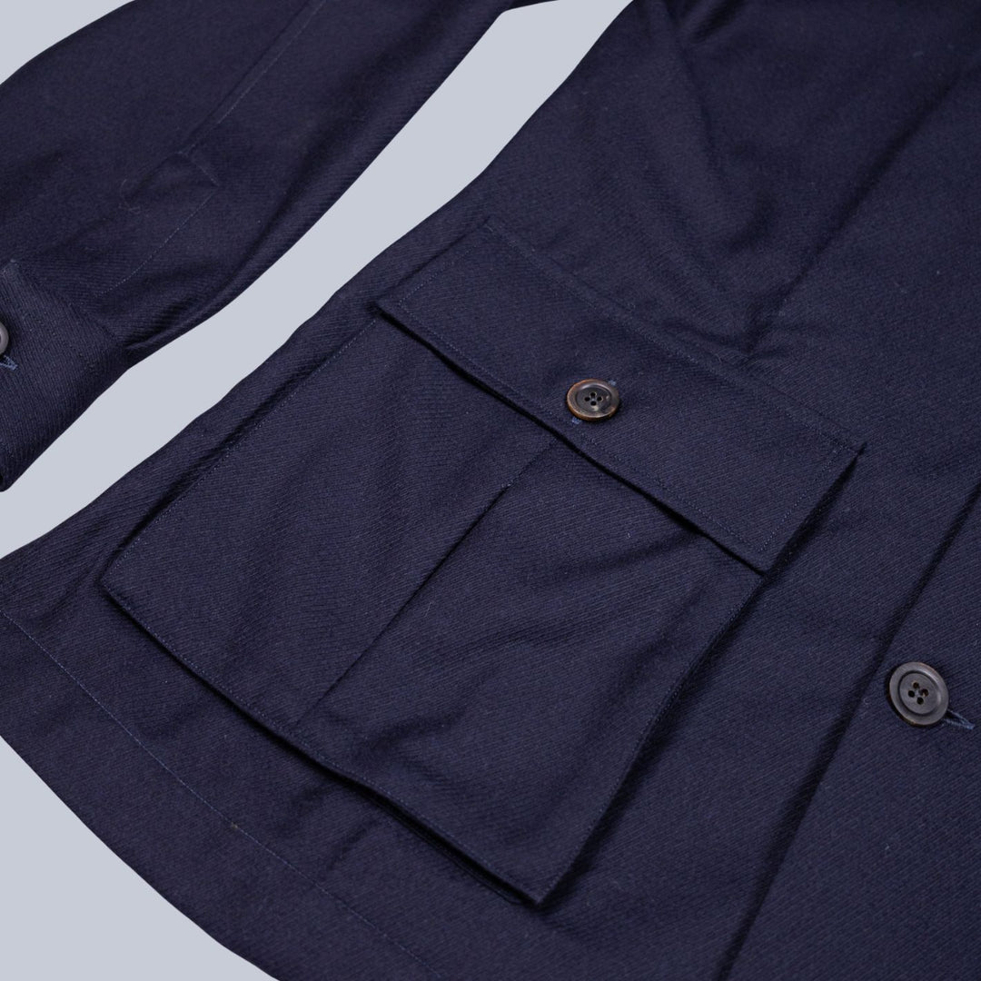 Navy Twill Wool Traveller Jacket