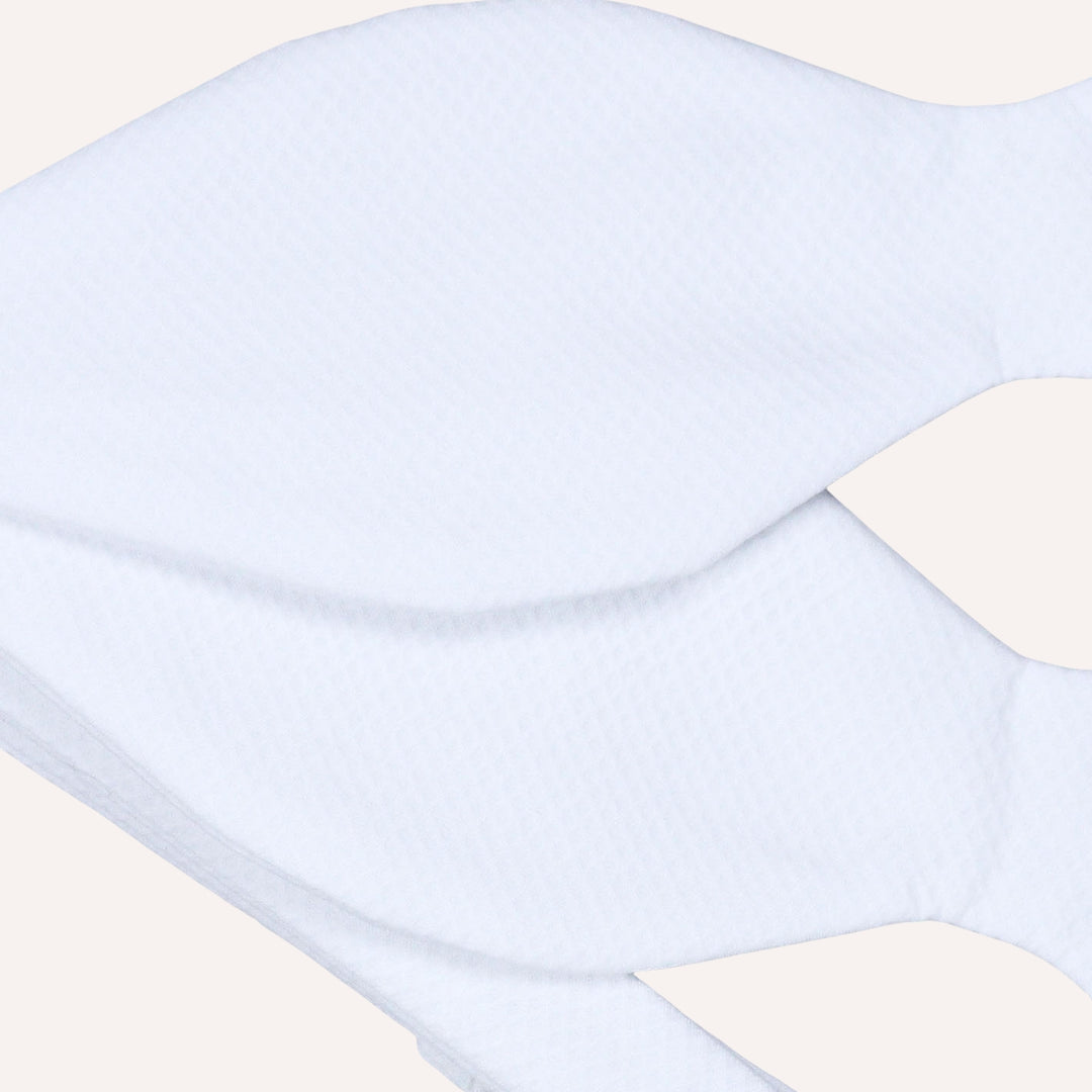 White Cotton Pique Self Bow Tie