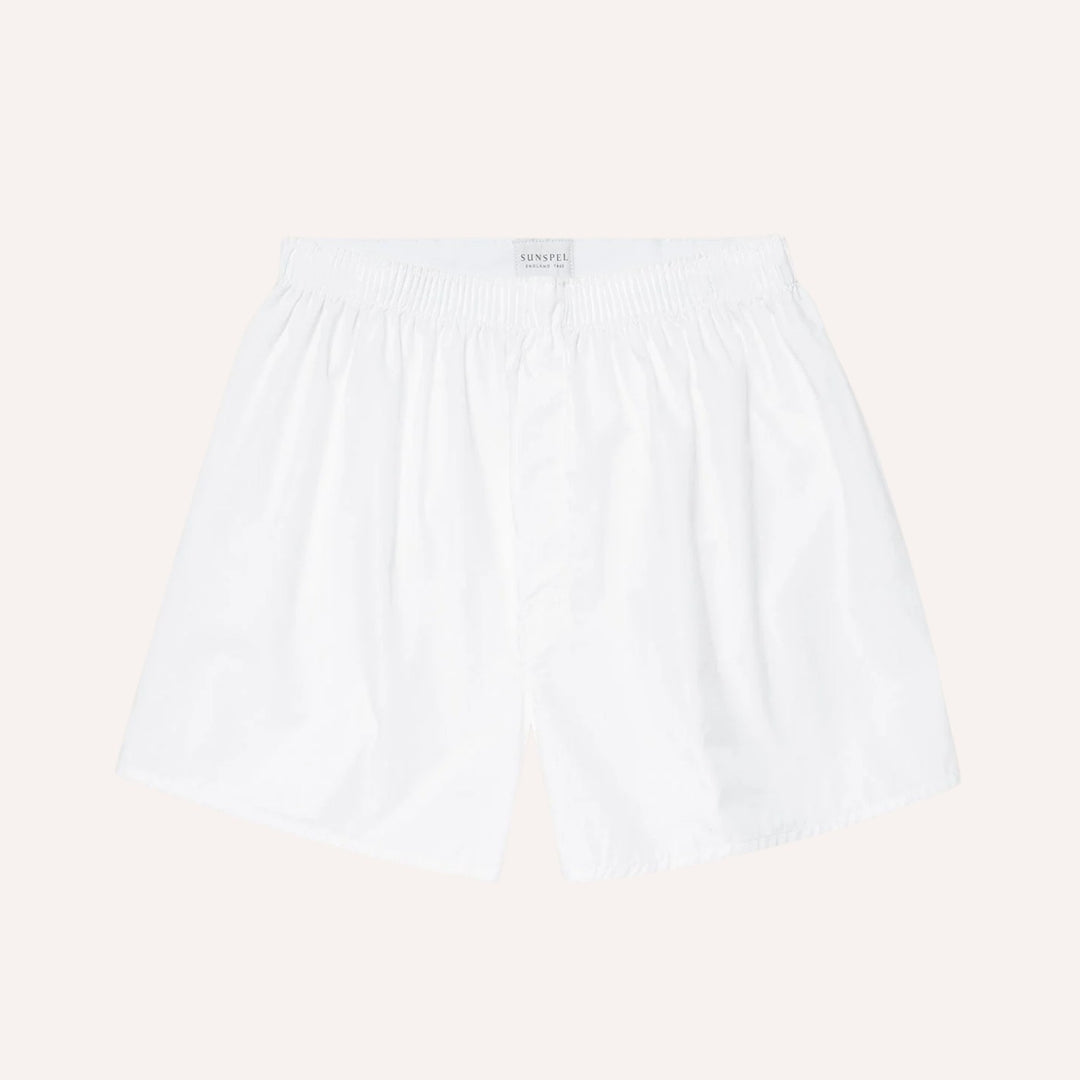 White Cotton Boxer Shorts