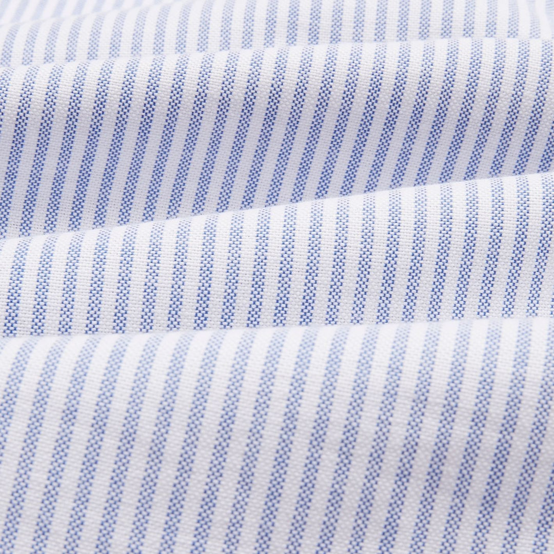 Blue and White Striped Oxford Button Down Shirt