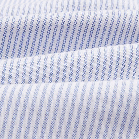 Blue and White Striped Oxford Button Down Shirt