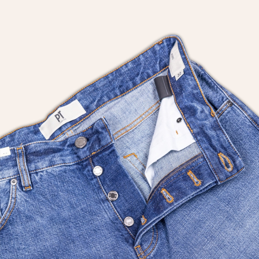 Washed Mid Blue Denim Modern Cut