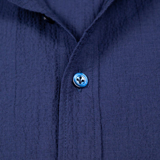 Navy Mandarin Seersucker Popover