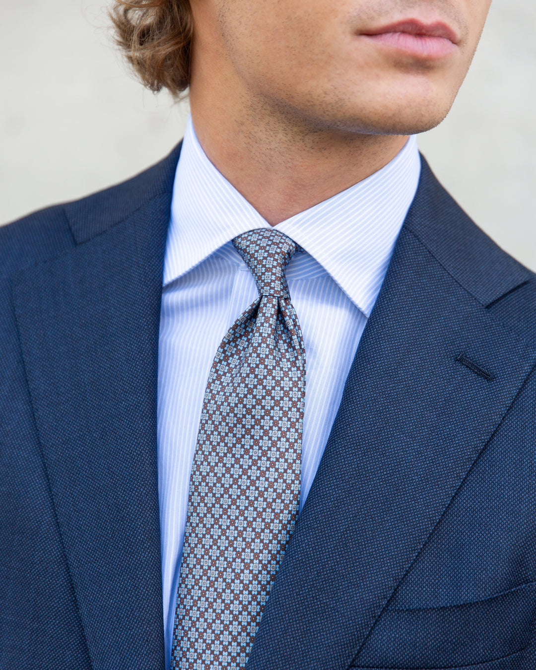 Dark Slate Blue S120 Birdseye Wool Suit - Black Line