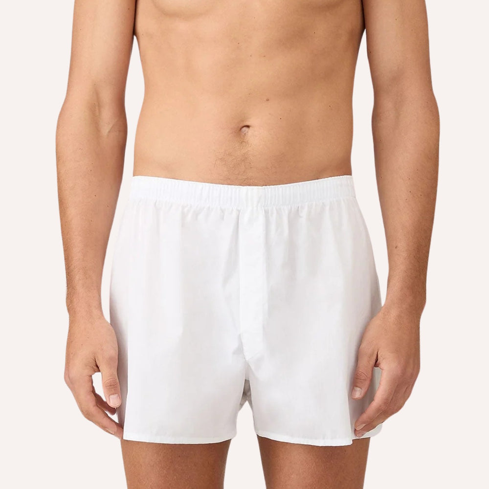White Cotton Boxer Shorts